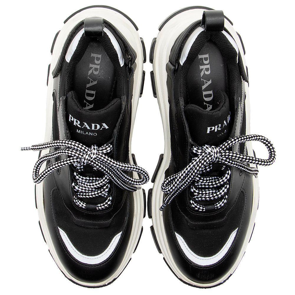 Prada Leather Pegasus Trainer Sneakers - Size 8 / 38 (SHF-19276)