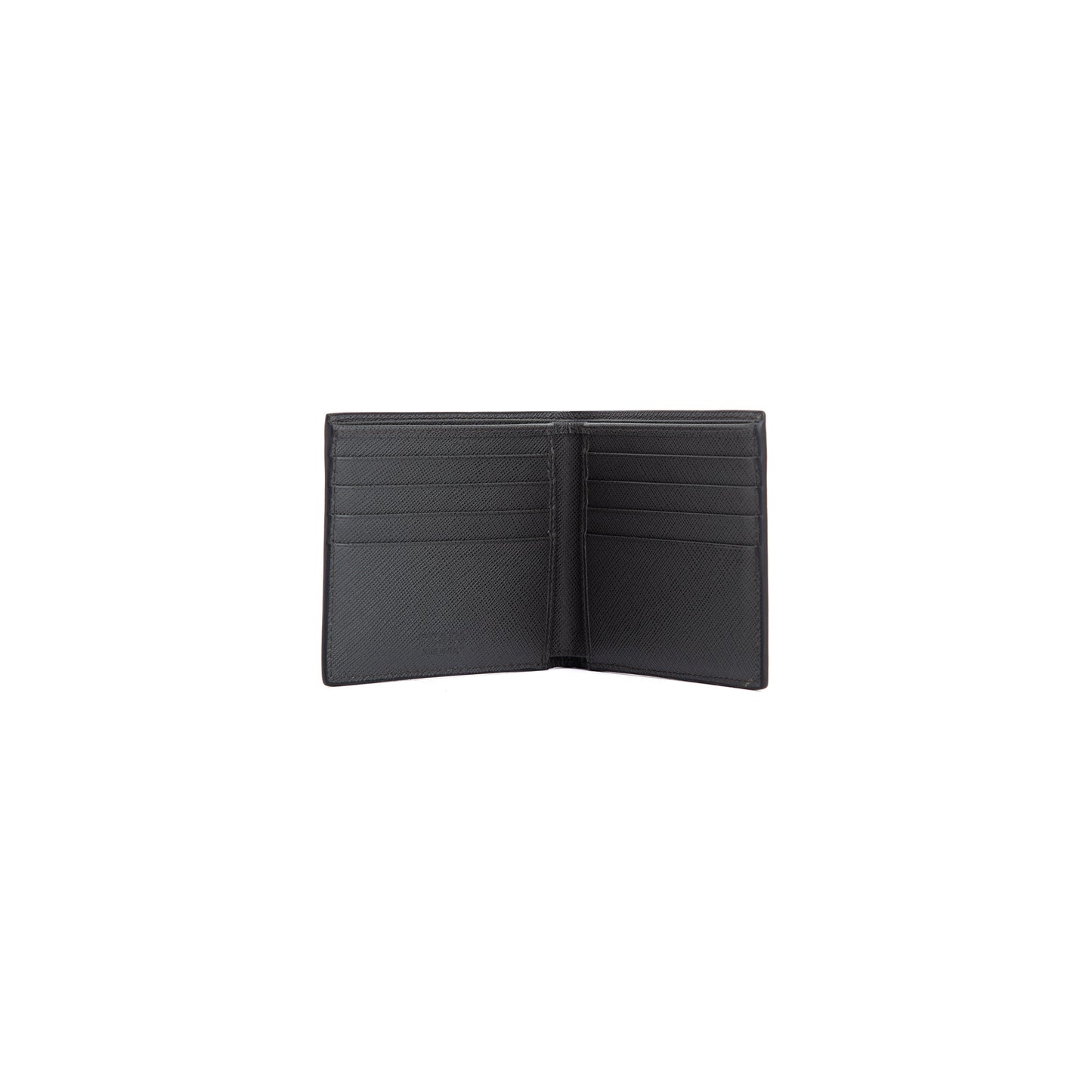 Prada Logo Stripe Saffiano Leather Bifold Wallet