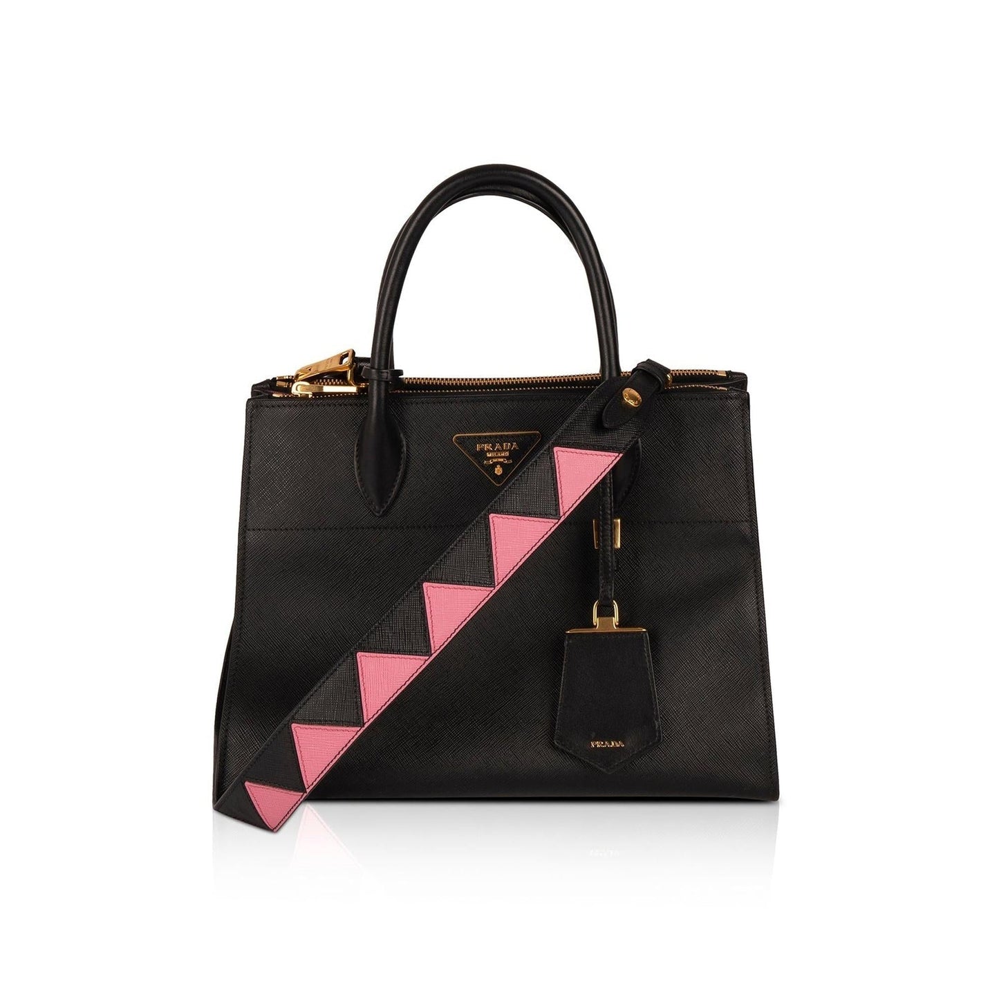 Prada Medium Saffiano & City Calf Leather Paradigme Tote