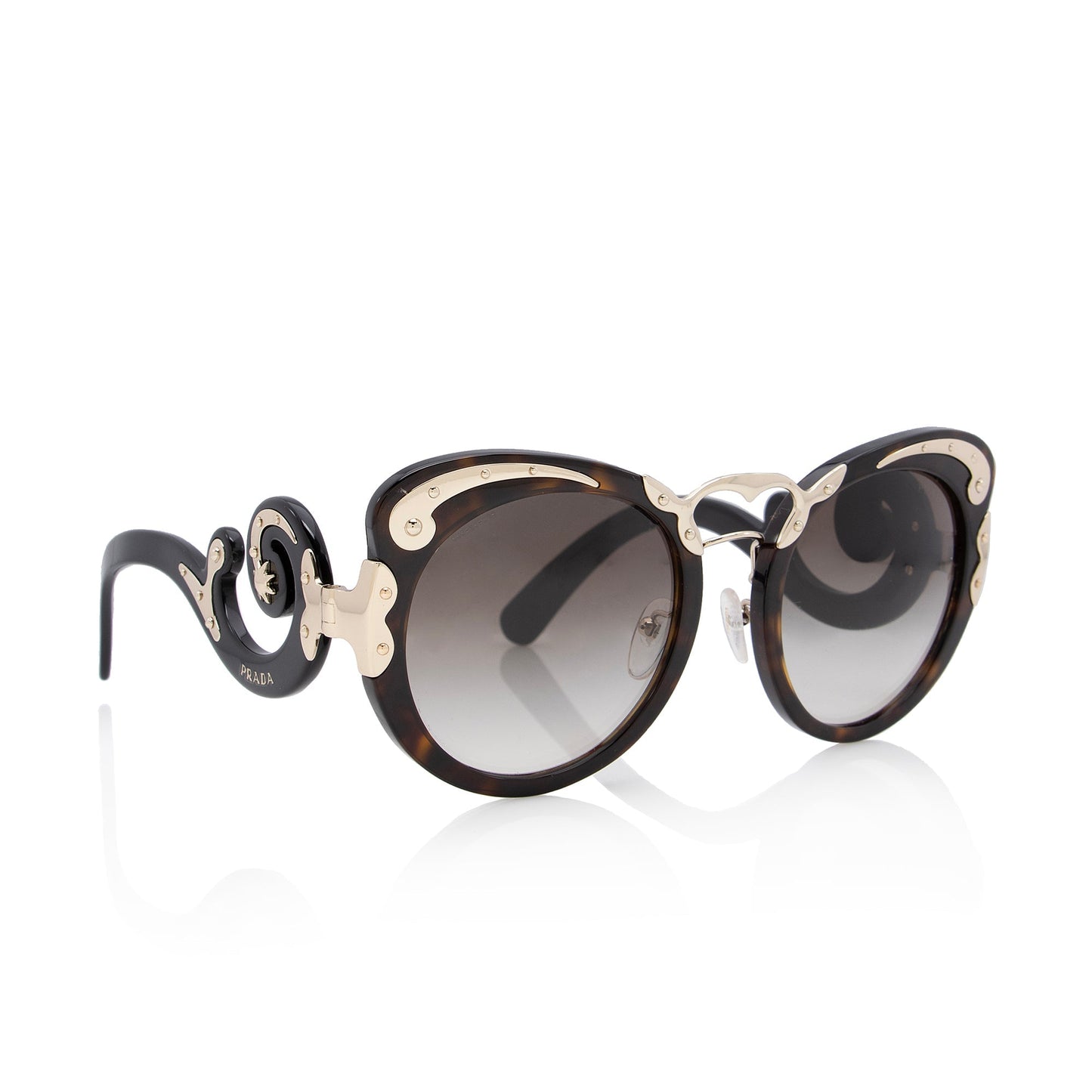 Prada Minimal Baroque Swirl Round Sunglasses (SHF-23205)