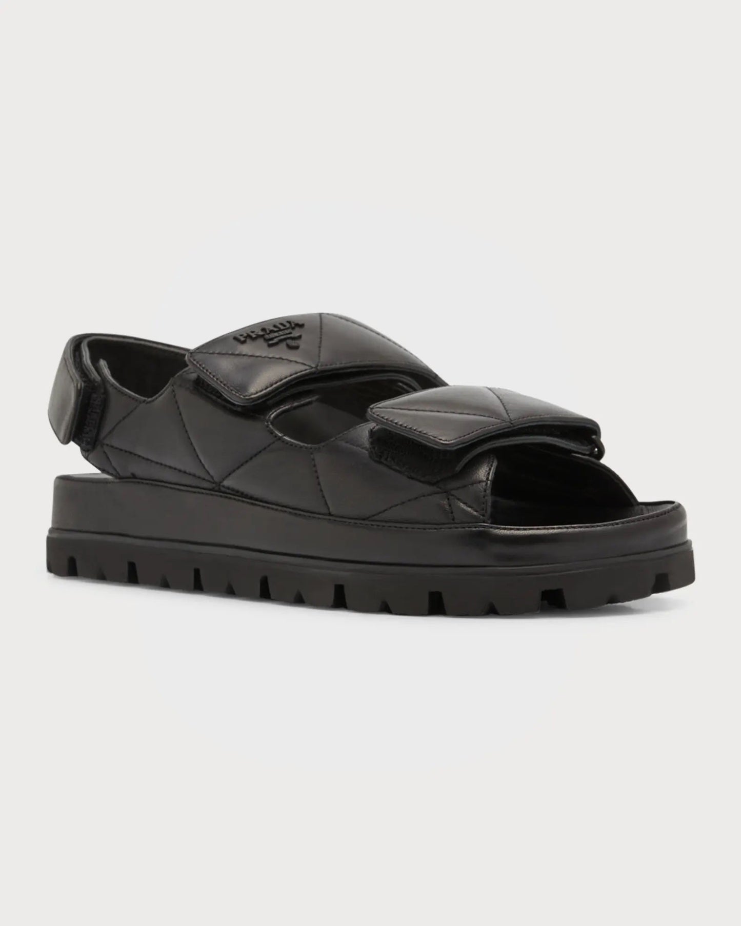 PRADA QUILTED NAPPA LEATHER SLINGBACK COMFORT SANDALS