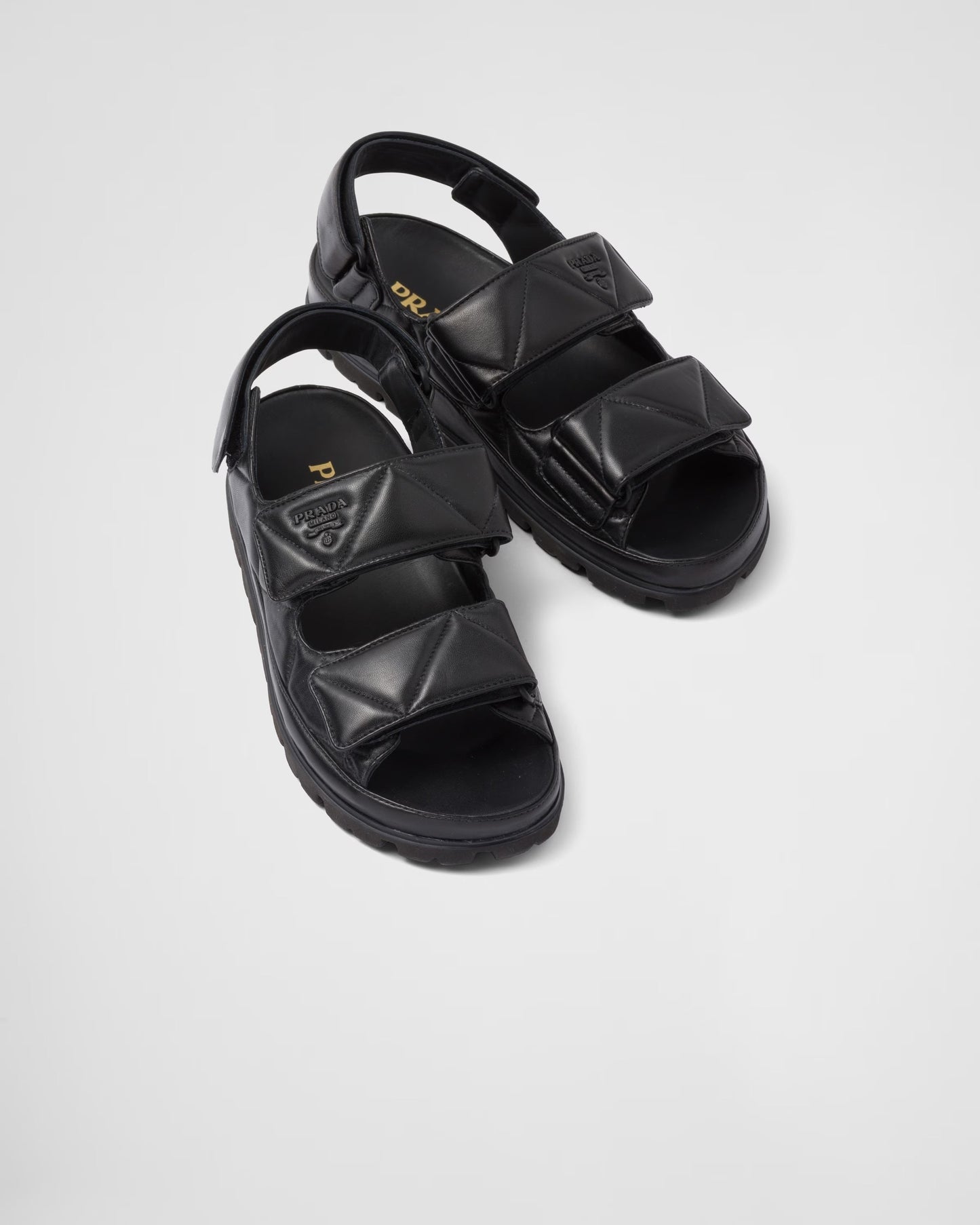 PRADA QUILTED NAPPA LEATHER SLINGBACK COMFORT SANDALS