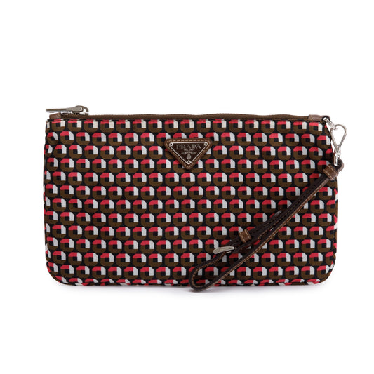 Prada Multicolor Tessuto Stampato Nylon Wristlet