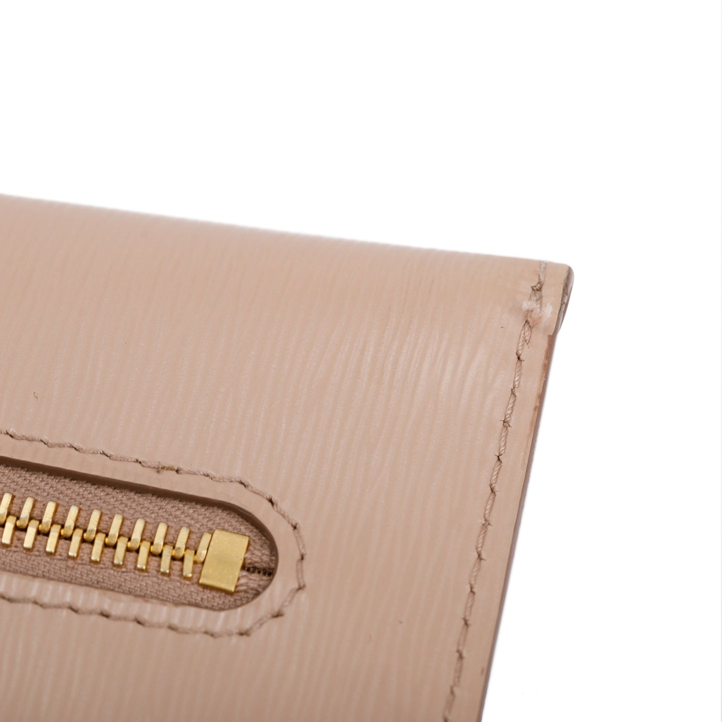 Prada Neutral Vitello Leather Envelope Wallet