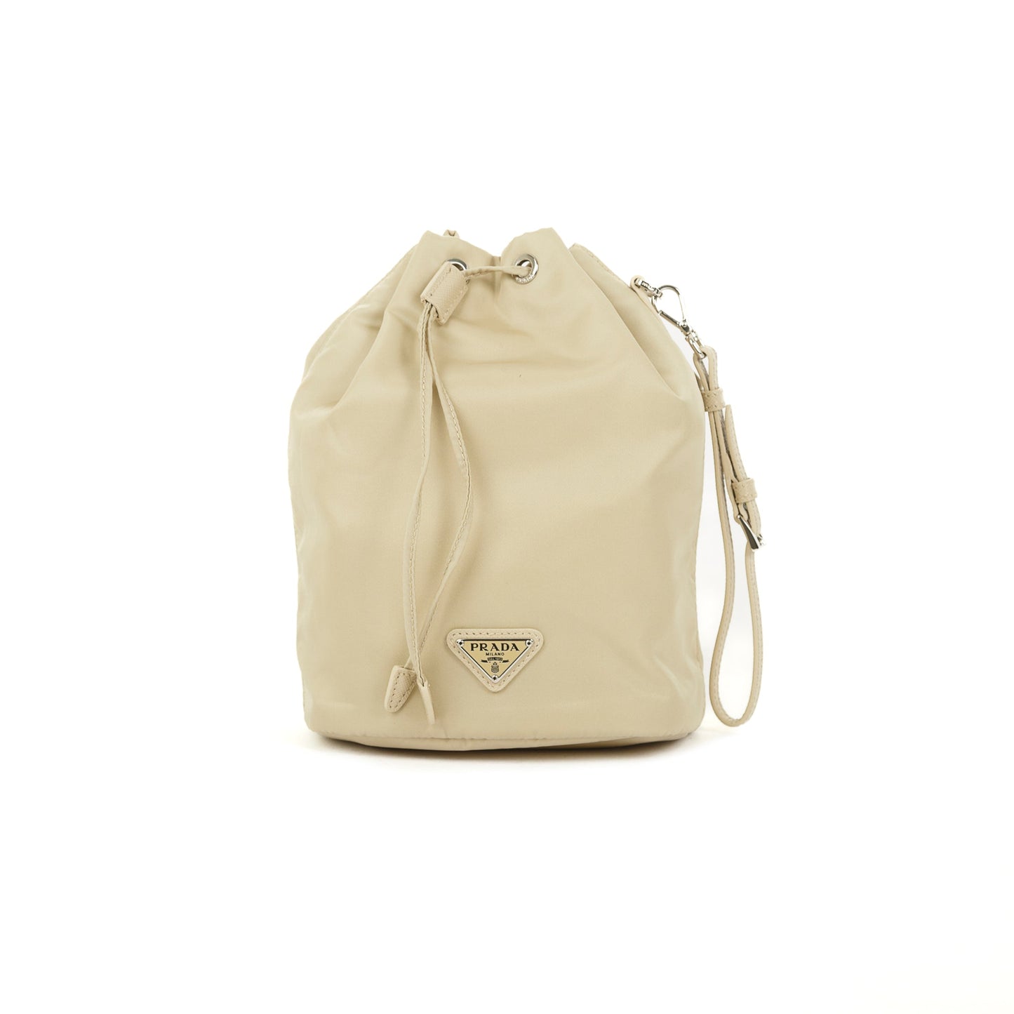Prada Nylon Mini Bucket Wristlet Pouch
