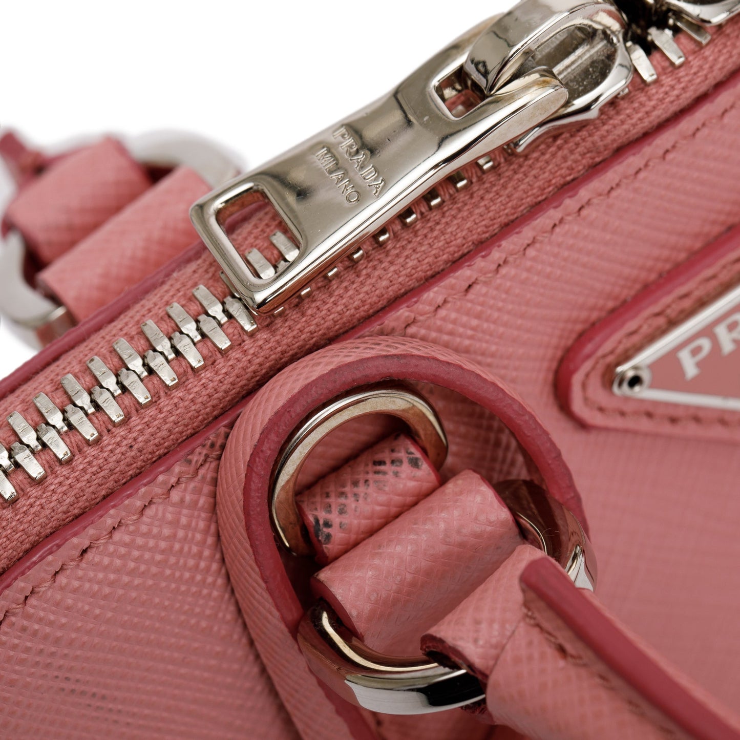 Prada Pink Saffiano Lux Mini Promenade Tote