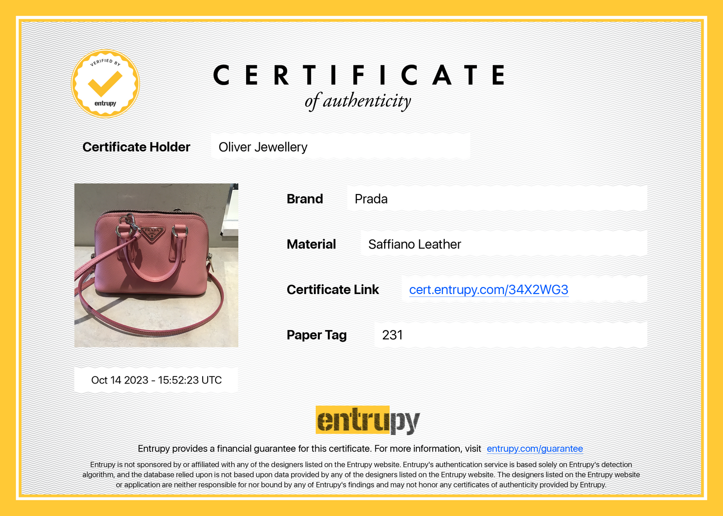Prada Pink Saffiano Lux Mini Promenade Tote