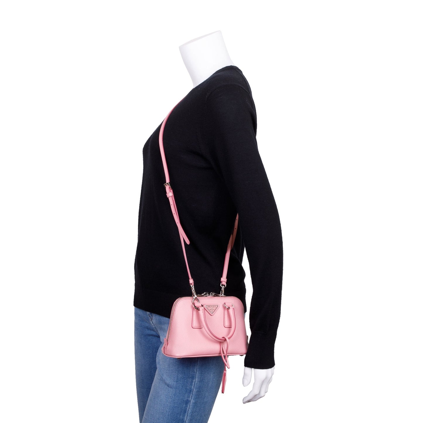 Prada Pink Saffiano Lux Mini Promenade Tote