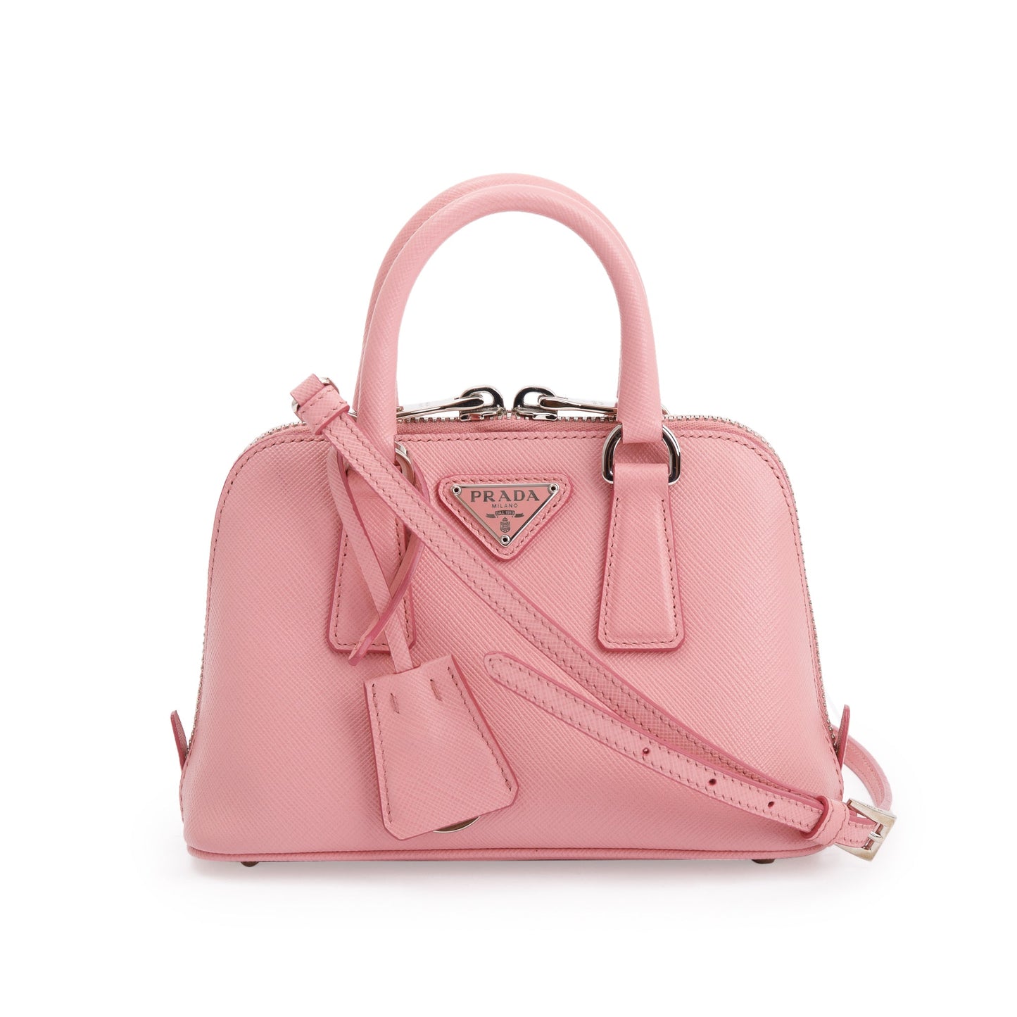Prada Pink Saffiano Lux Mini Promenade Tote