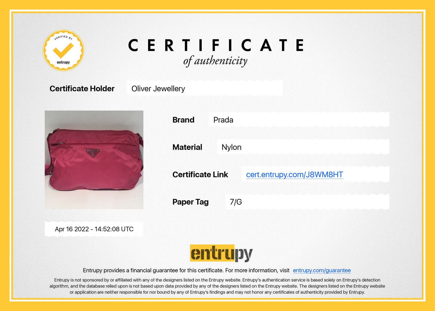Prada Pink Tessuto Nylon Vela Messenger Bag