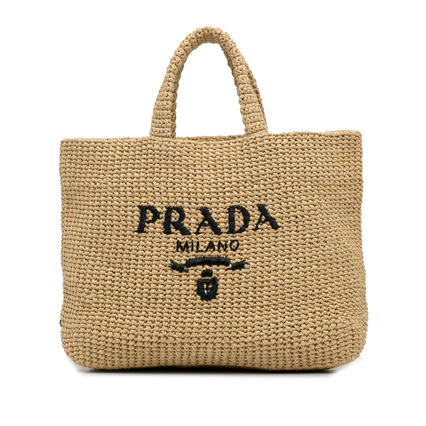 Prada Raffia Logo Tote Bag (SHG-ZnBIpP)