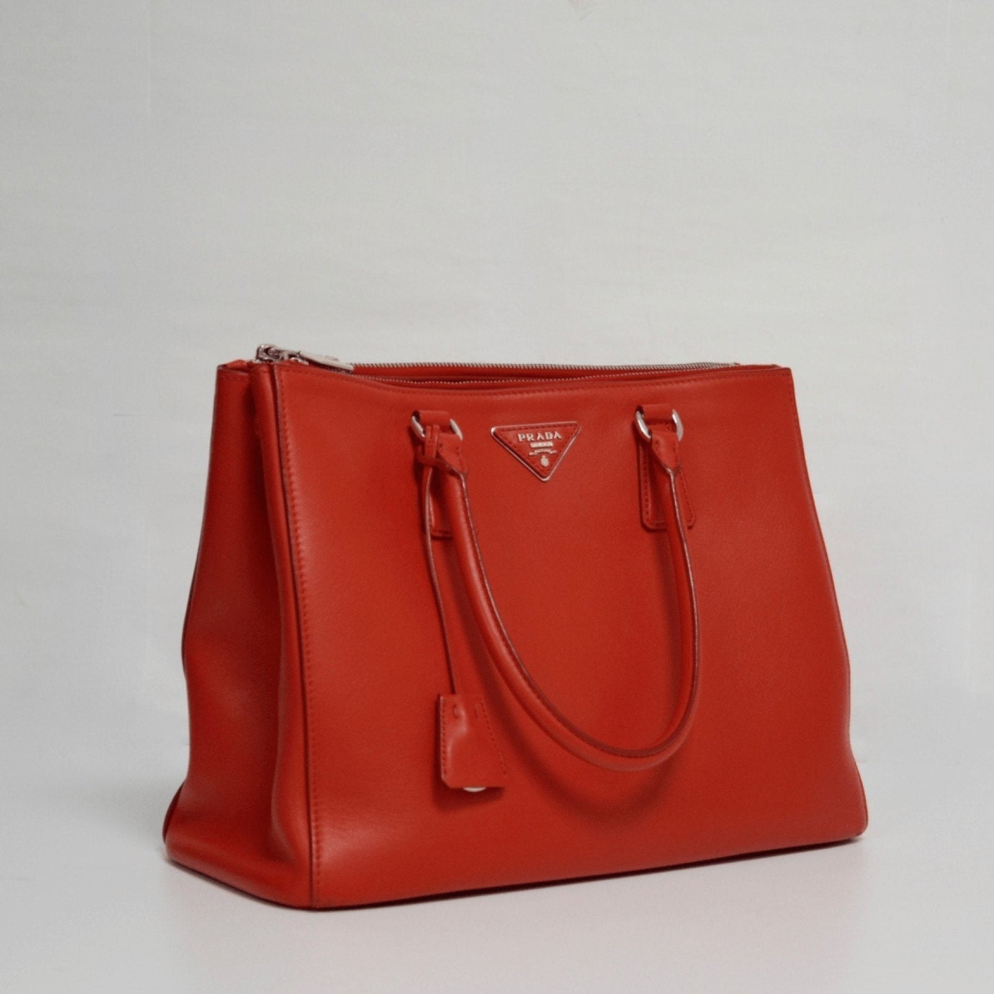 Prada Red Large City Calf Galleria Zip Tote