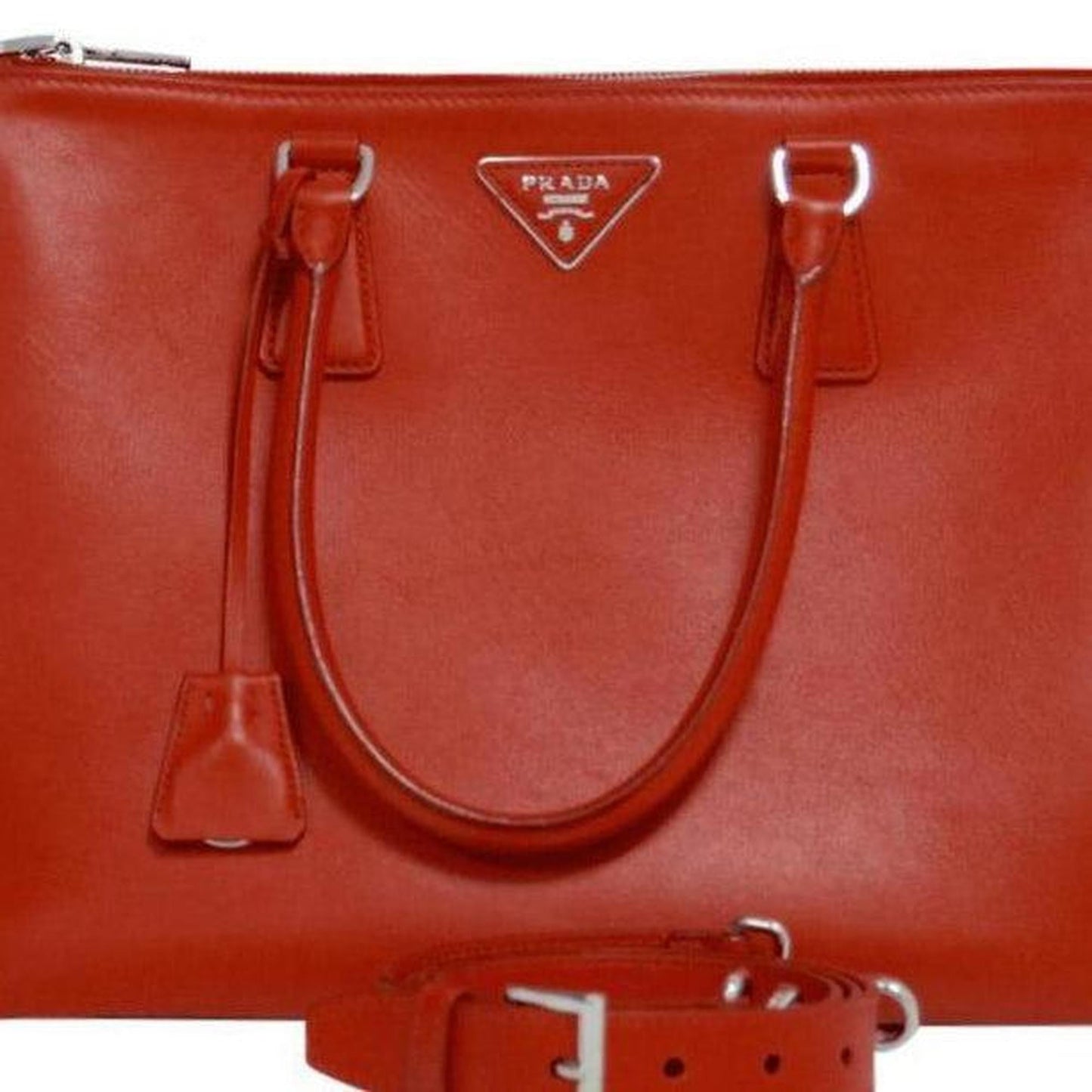 Prada Red Large City Calf Galleria Zip Tote
