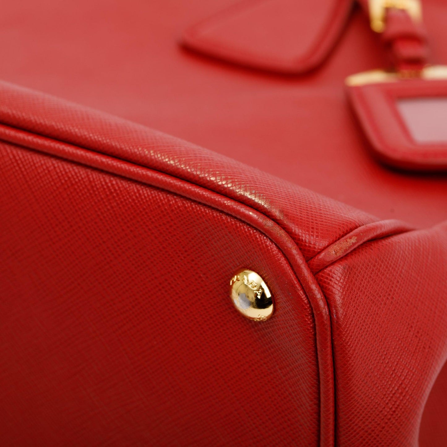 Prada Red Saffiano Leather Parabole Tote