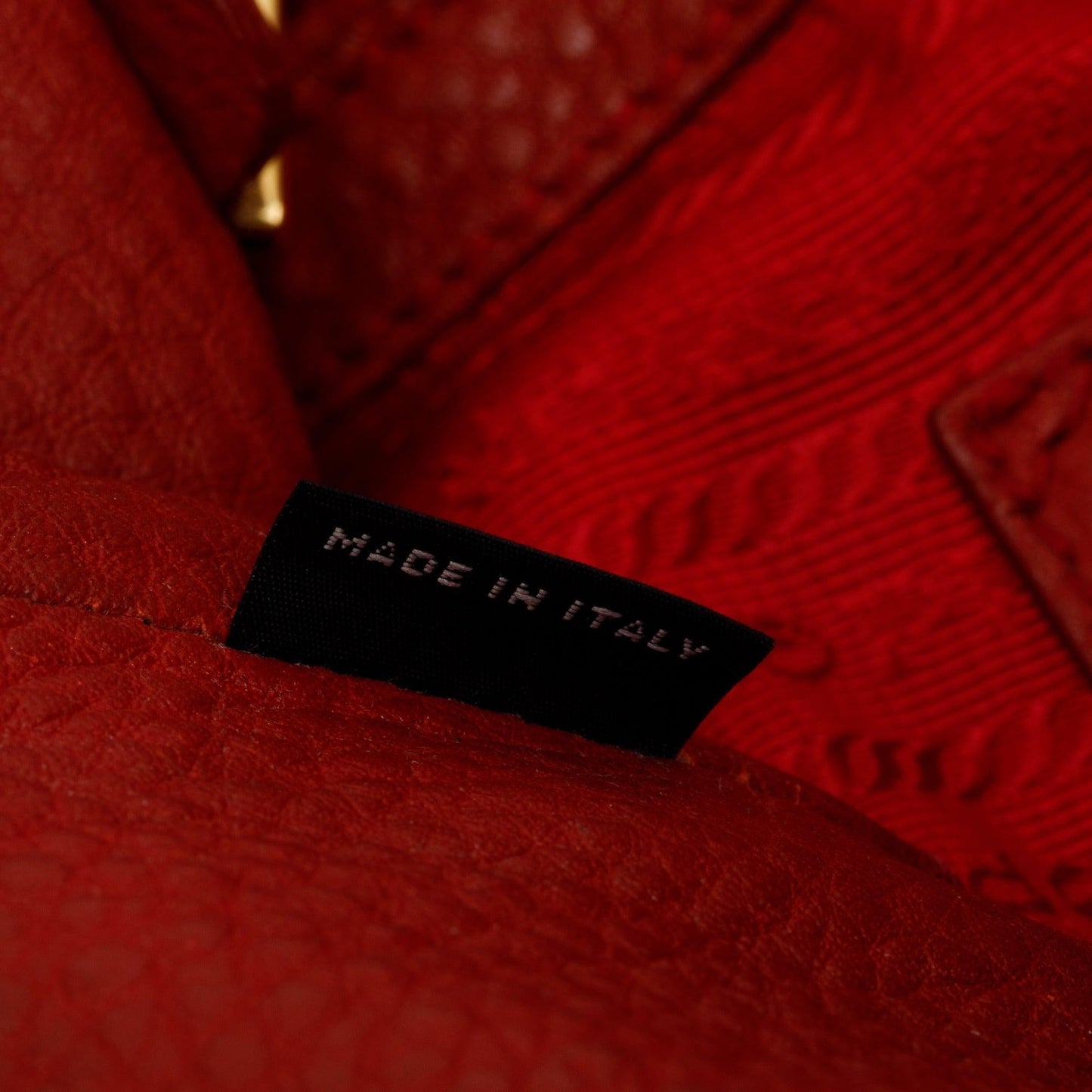 Prada Red Vitello Daino Leather Side Zip Hobo