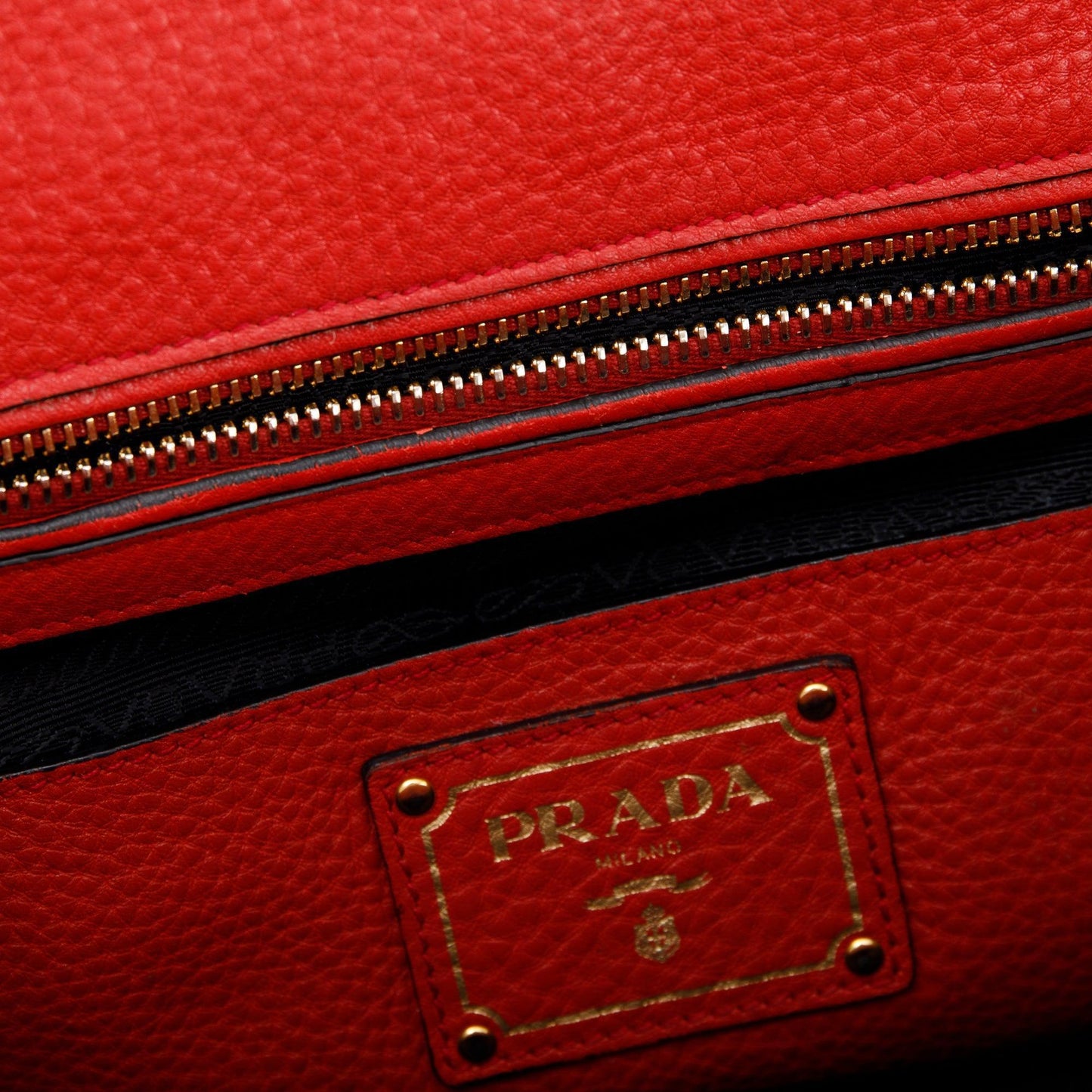 Prada Red Vitello Daino Sound Twin Pocket Tote