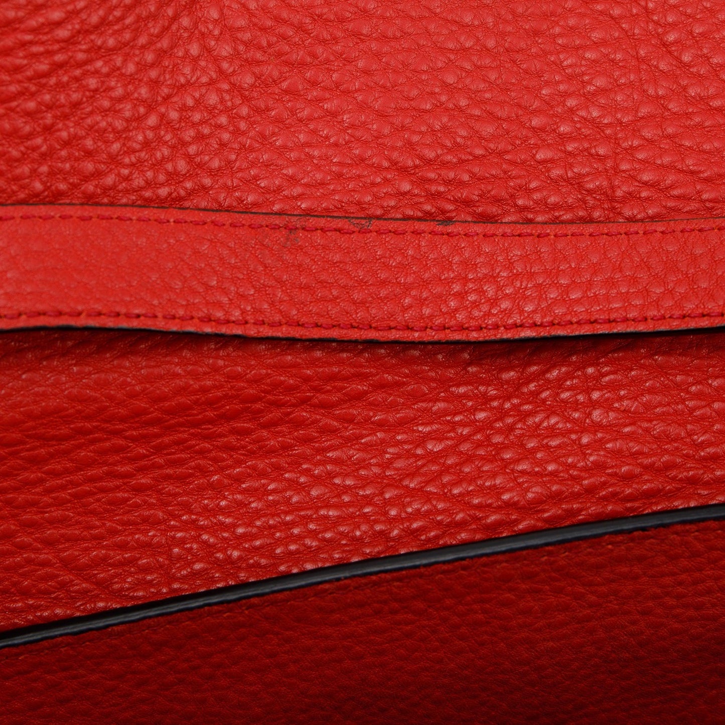 Prada Red Vitello Daino Sound Twin Pocket Tote