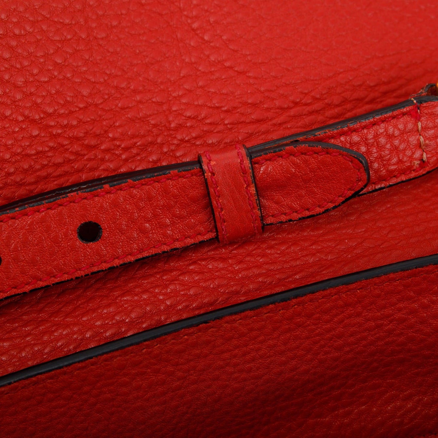 Prada Red Vitello Daino Sound Twin Pocket Tote