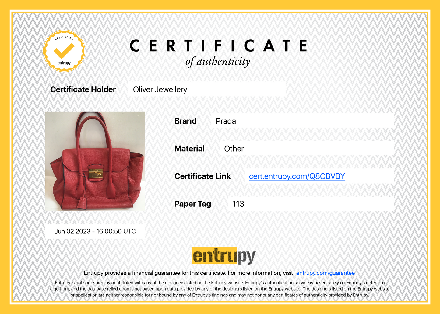 Prada Red Vitello Daino Sound Twin Pocket Tote