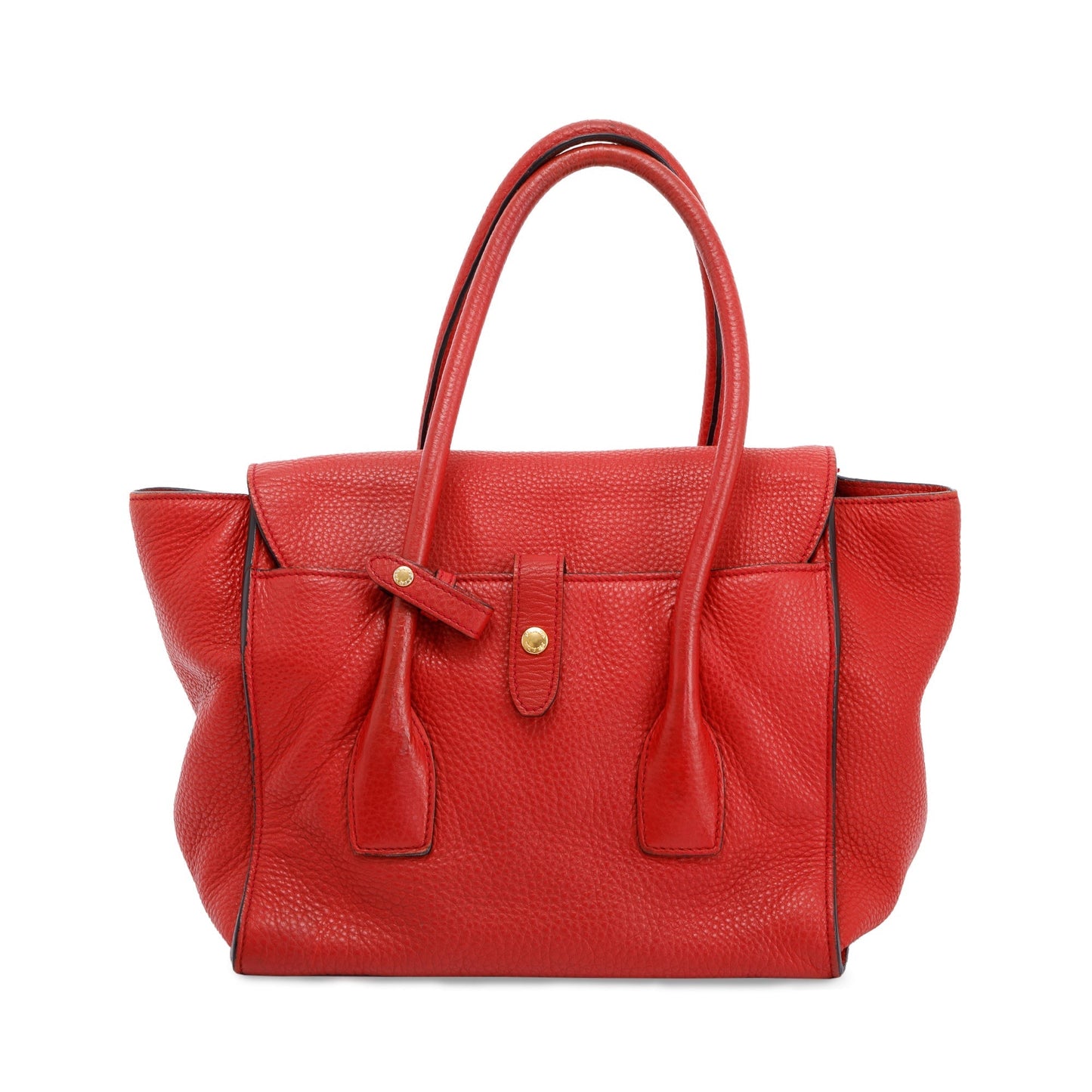 Prada Red Vitello Daino Sound Twin Pocket Tote