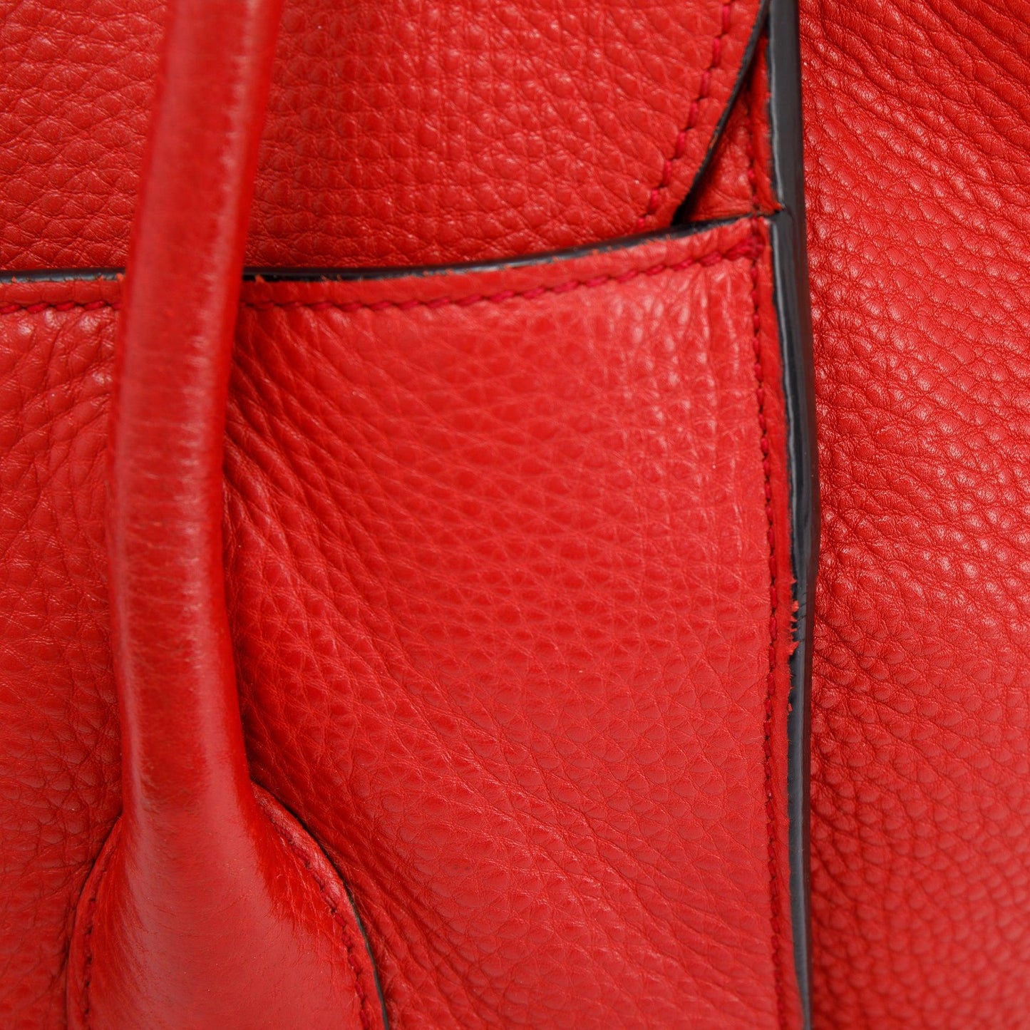 Prada Red Vitello Daino Sound Twin Pocket Tote