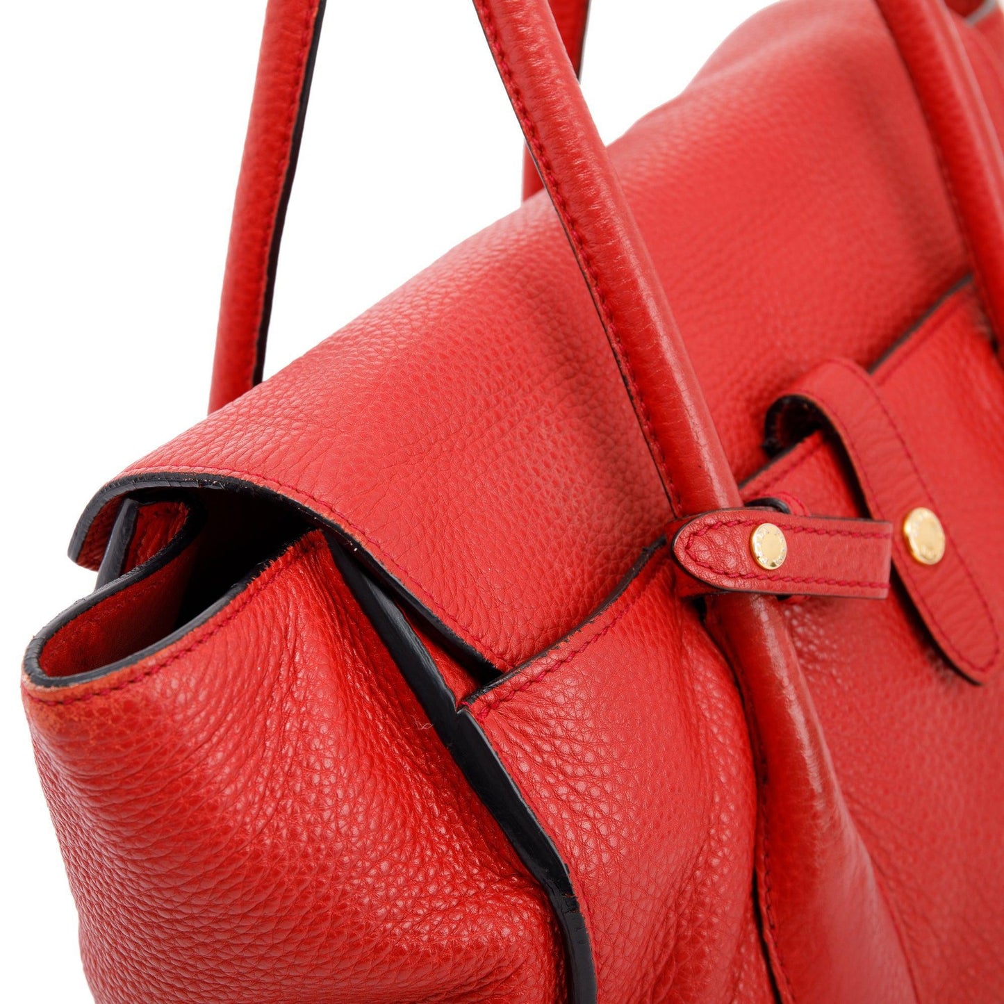 Prada Red Vitello Daino Sound Twin Pocket Tote