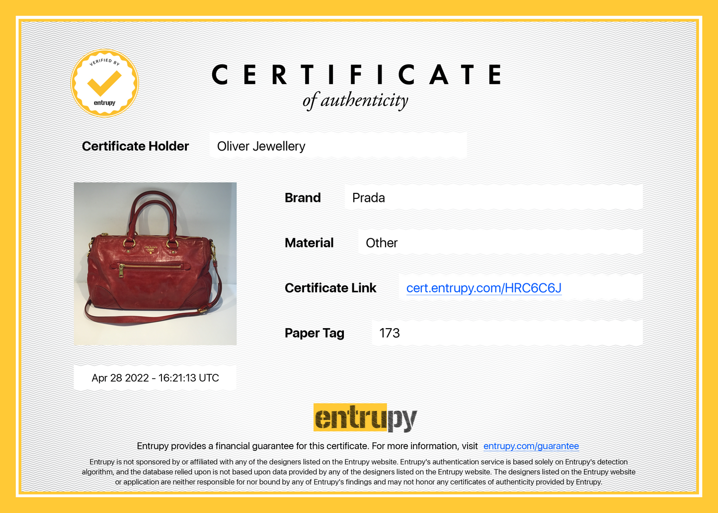 Prada Red Vitello Shine Tote