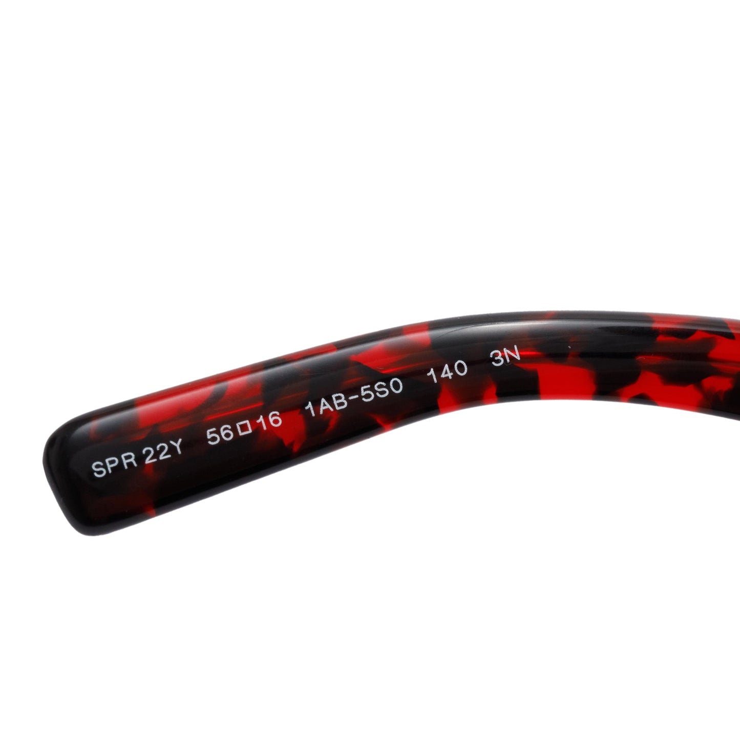 Prada SPR 22Y Black & Red Acetate Square Sunglasses