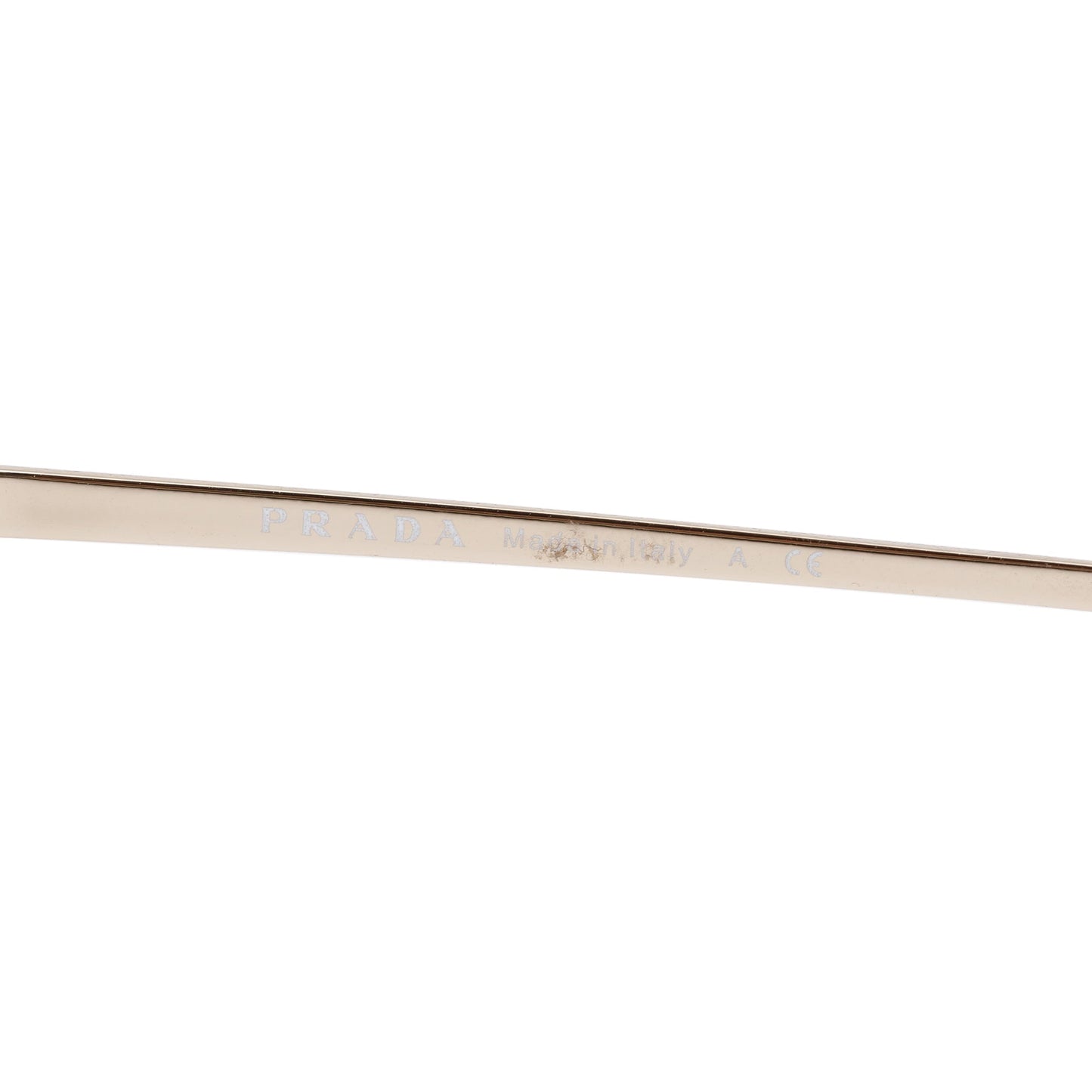 Prada SPR 65V Gold Tone Metal White Acetate Aviator Sunglasses