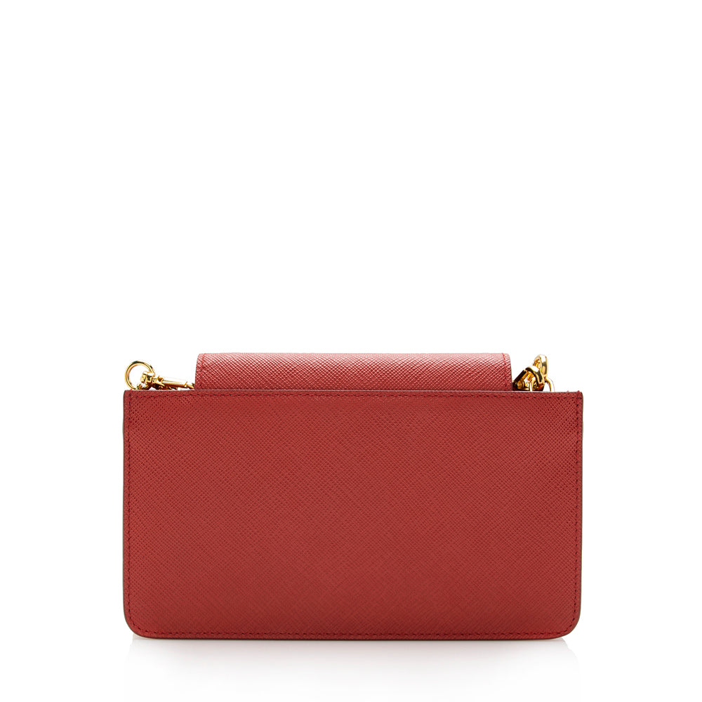 Prada Saffiano Bow Chain Phone Crossbody Bag (SHF-15337)