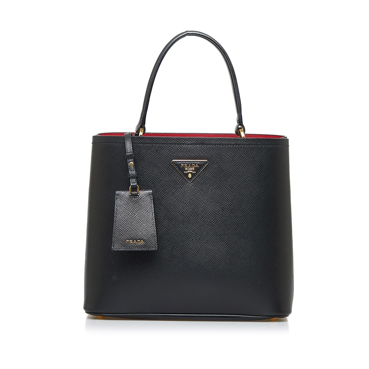 Prada Saffiano Cuir Panier Double Leather Satchel (SHG-2xo4Ko)