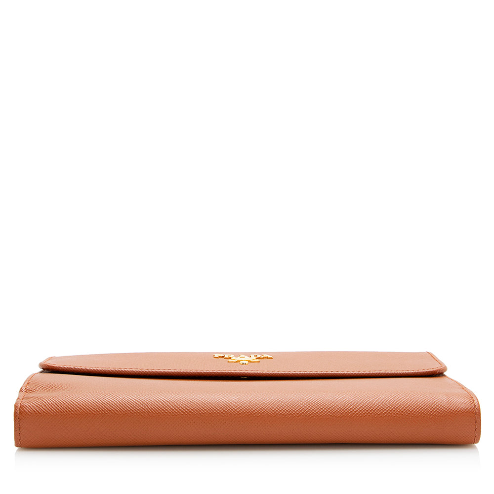 Prada Saffiano Leather Continental Wallet (SHF-19517)