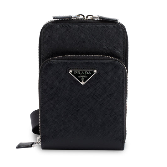 Prada Saffiano Leather Smartphone Case Crossbody Bag