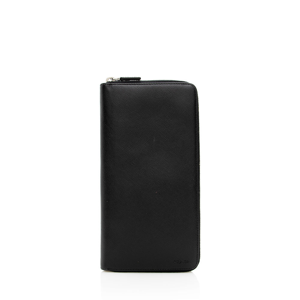 Prada Saffiano Leather Zip Large Wallet (SHF-15513)