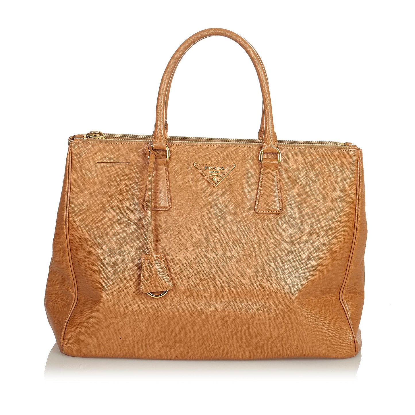 Prada Saffiano Lux Double Zip Galleria Handbag (SHG-25833)