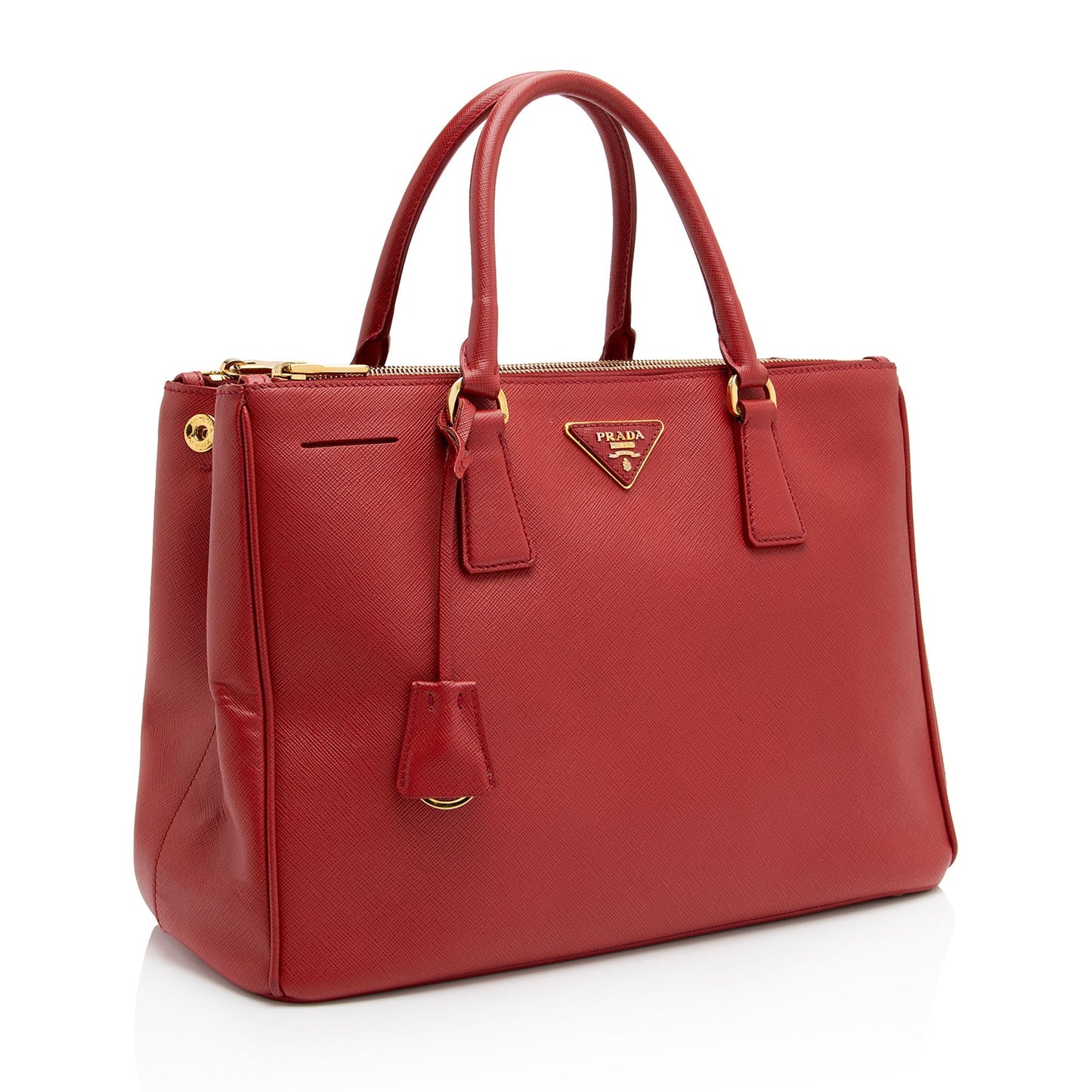 Prada Saffiano Lux Double Zip Medium Tote (SHF-58TlPT)
