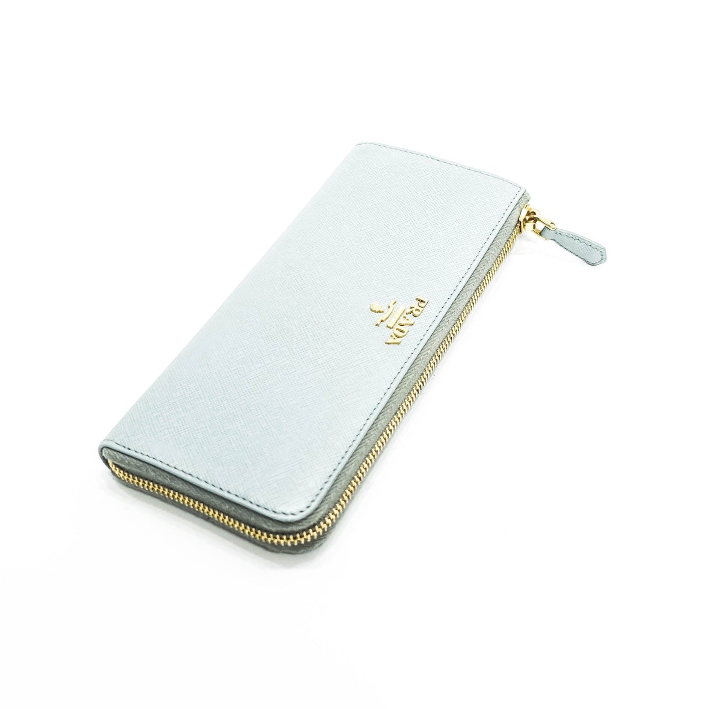 Prada Saffiano Lux Half Zip Wallet