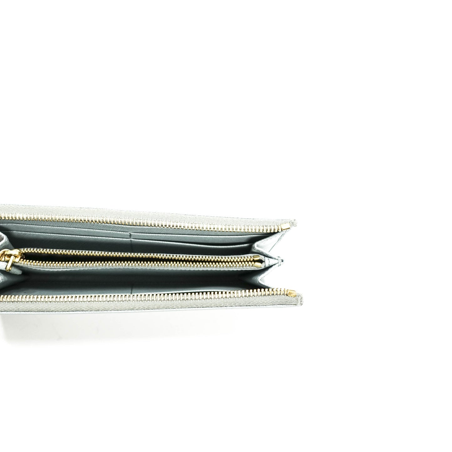 Prada Saffiano Lux Half Zip Wallet