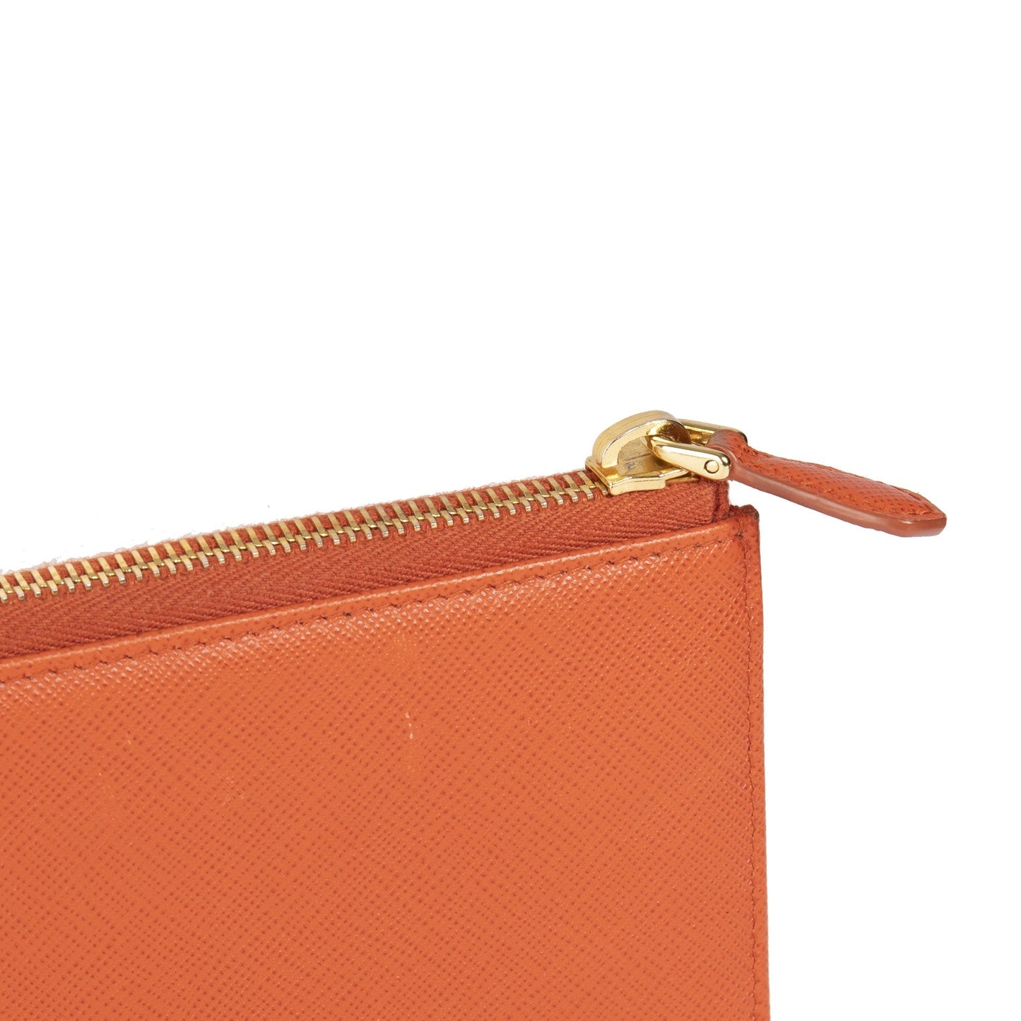 Prada Saffiano Lux Half Zip Wallet