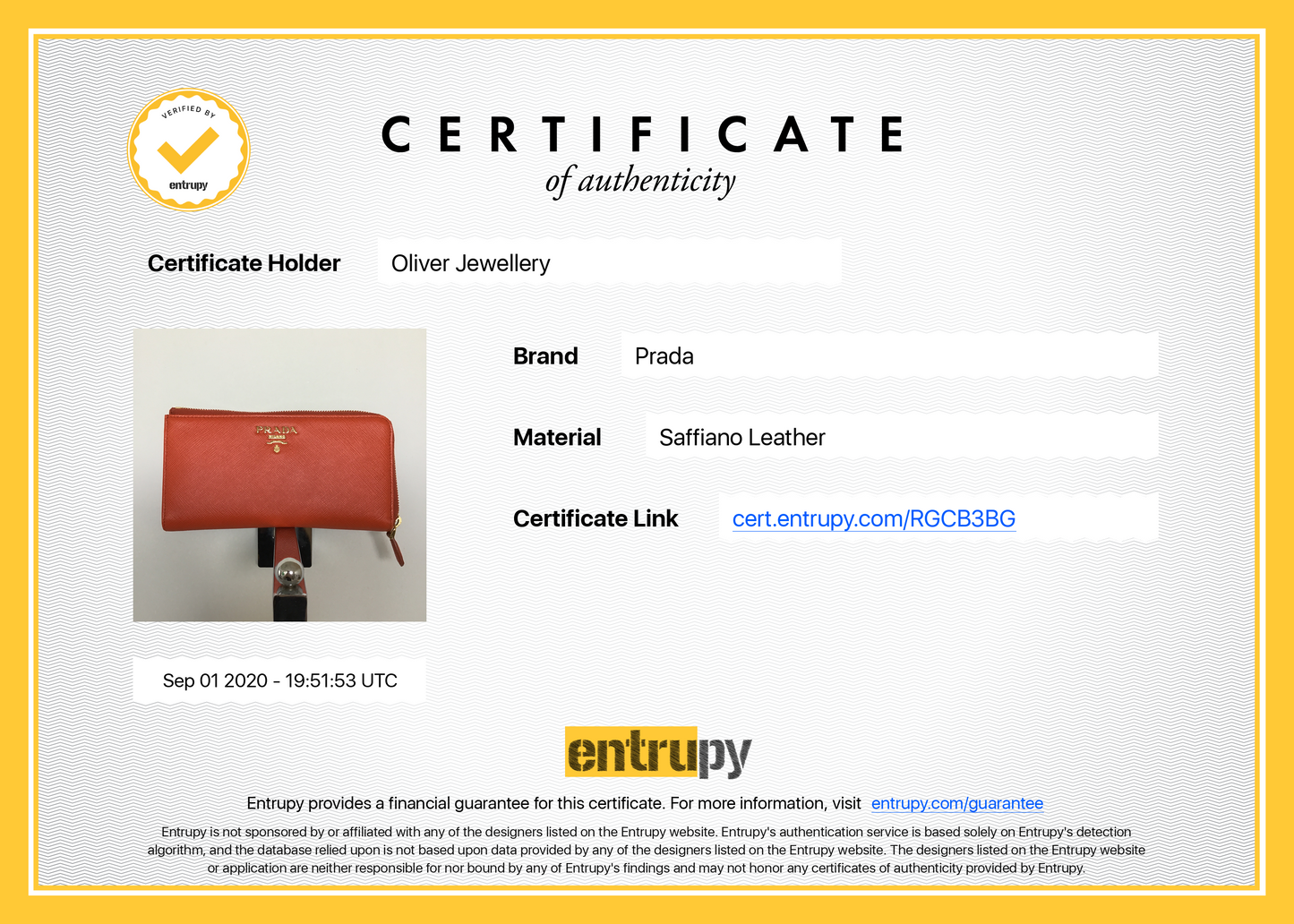Prada Saffiano Lux Half Zip Wallet