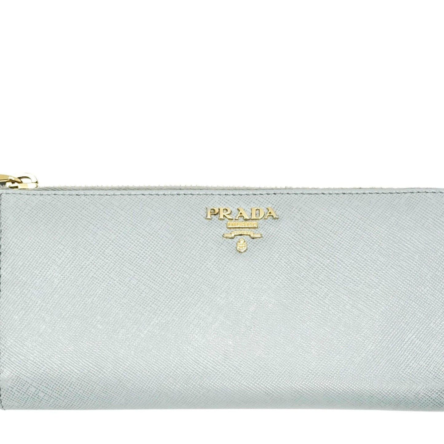 Prada Saffiano Lux Half Zip Wallet