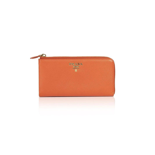 Prada Saffiano Lux Half Zip Wallet