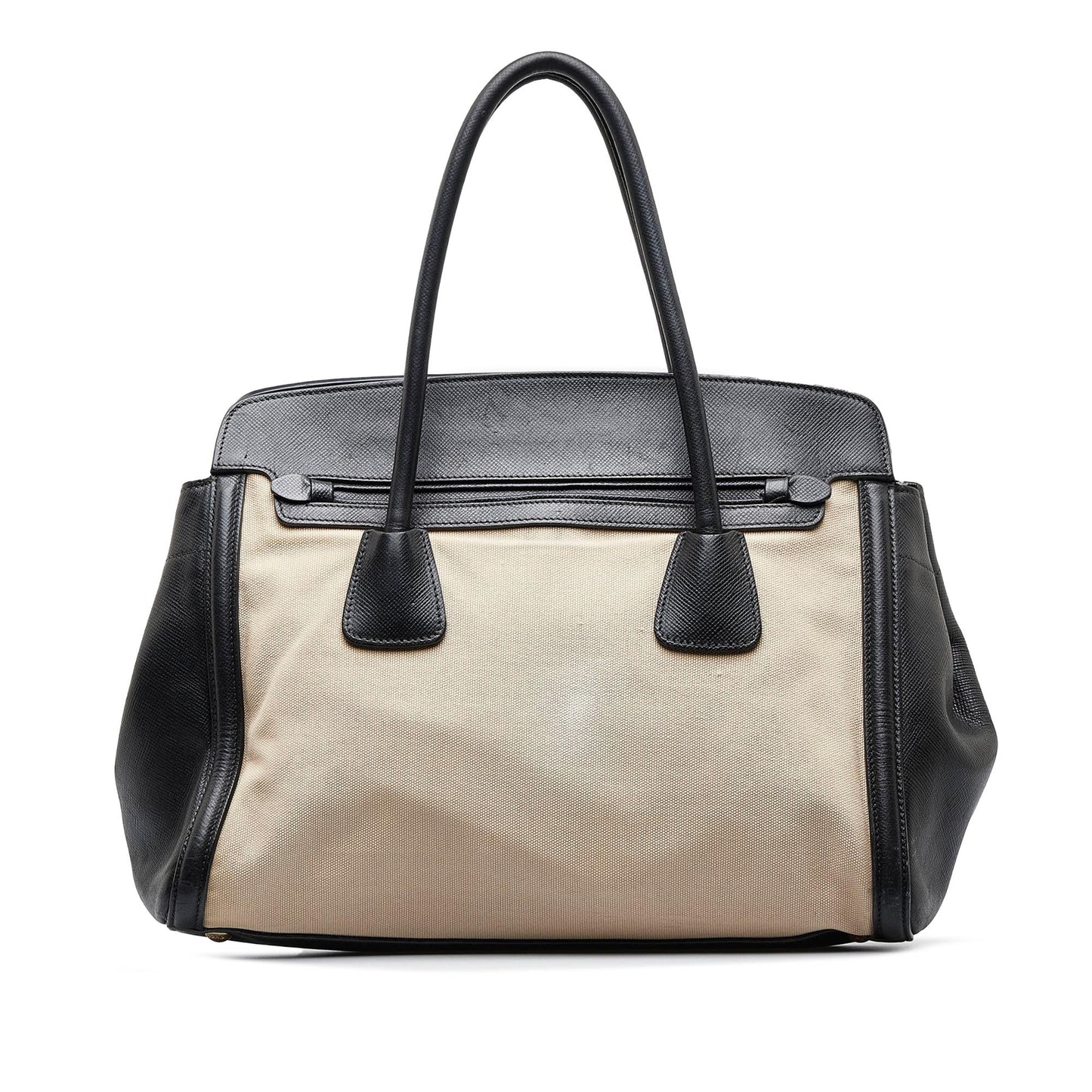 Prada Saffiano Trimmed Canvas Handbag (SHG-iRWMer)