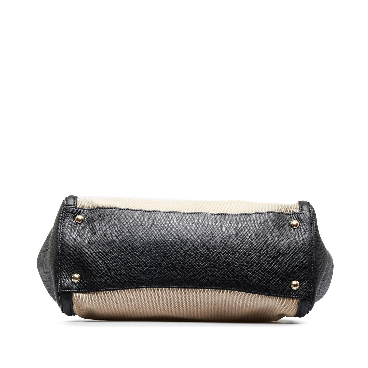 Prada Saffiano Trimmed Canvas Handbag (SHG-iRWMer)