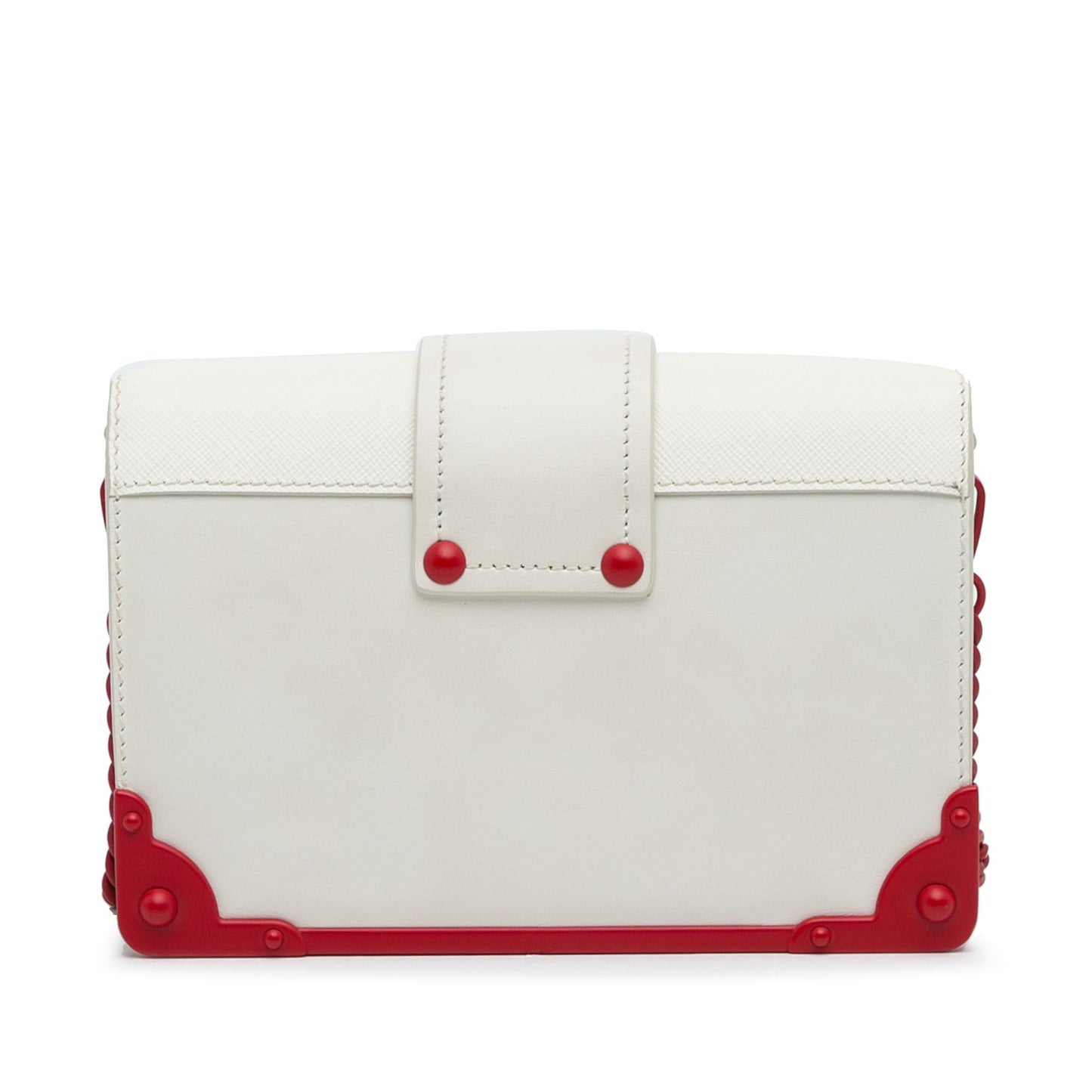 Prada Saffiano Trimmed City Calf Cahier Flower Heart Bag (SHG-TTrQwq)