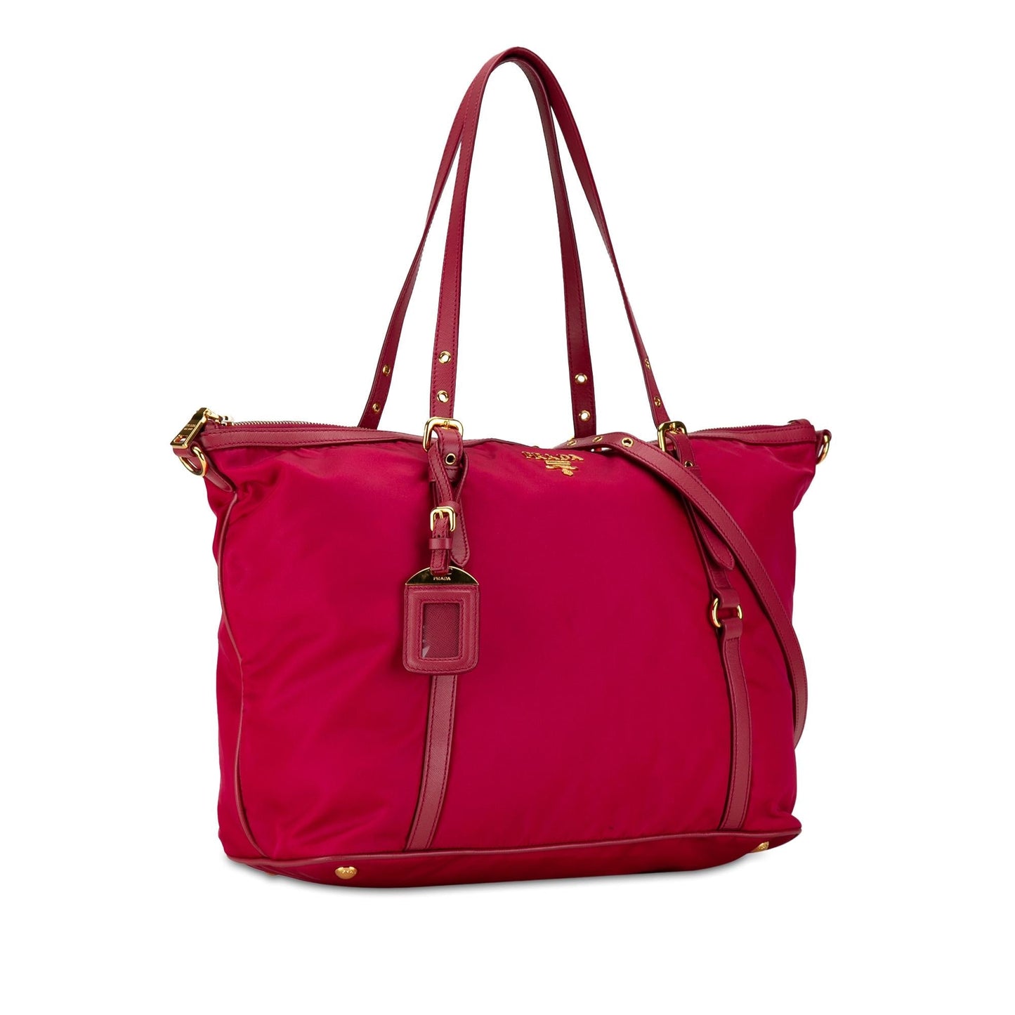 Prada Saffiano-Trimmed Tessuto Satchel