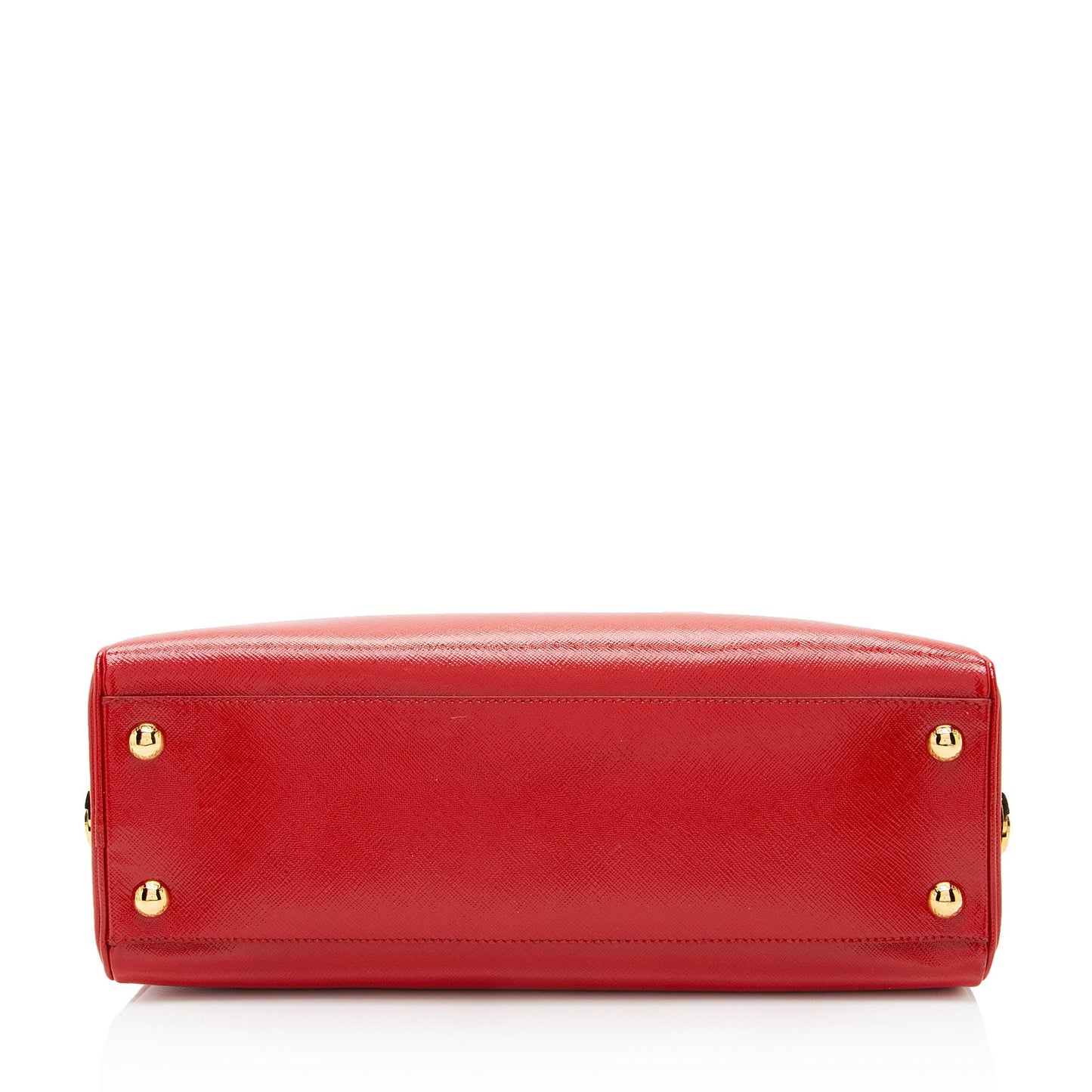 Prada Saffiano Vernice Framed Pyramid Satchel (SHF-sxVFBm)