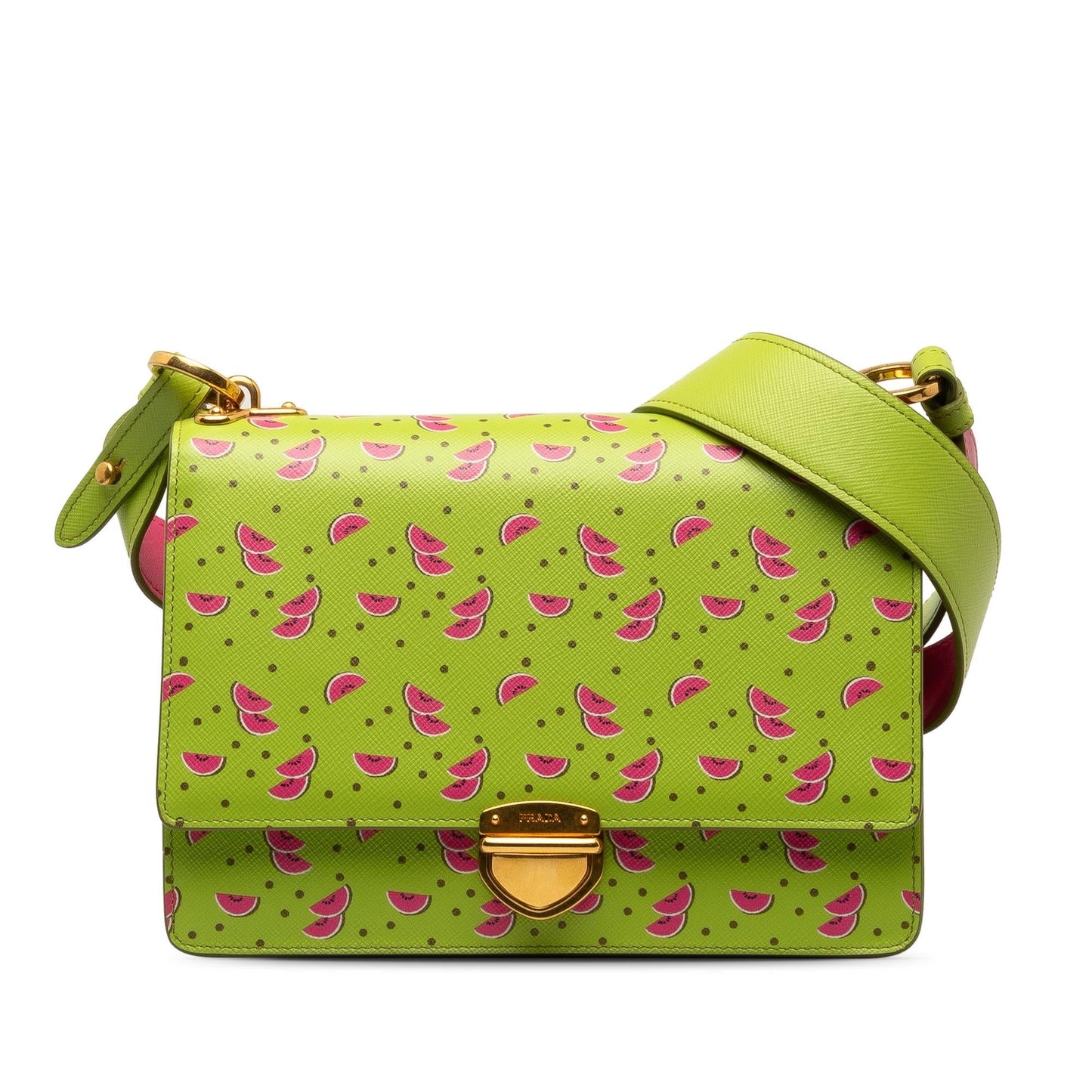 Prada Saffiano Watermelon Flap Crossbody Bag (SHG-tQ3kMw)