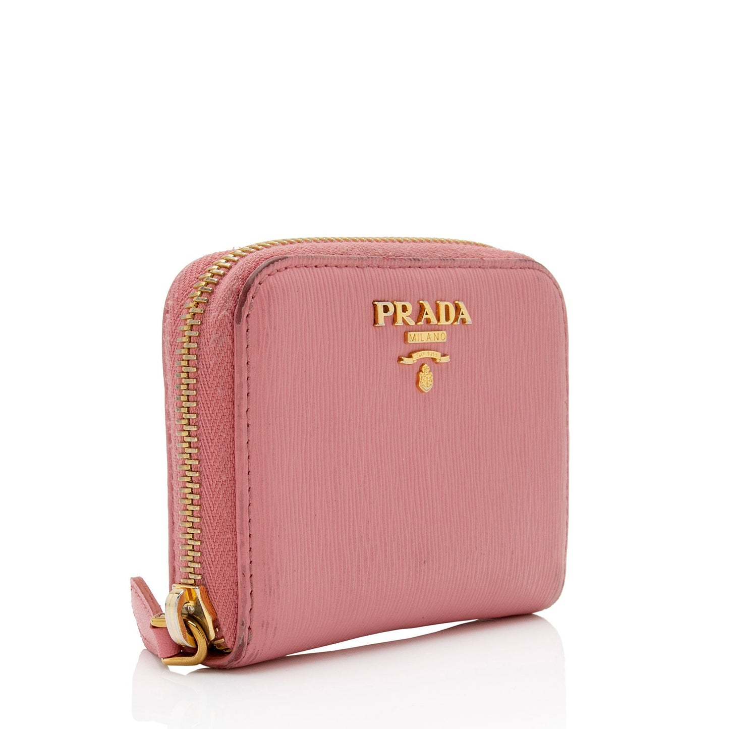 Prada Saffiano Zip Card Case Wallet (SHF-u4DdwM)