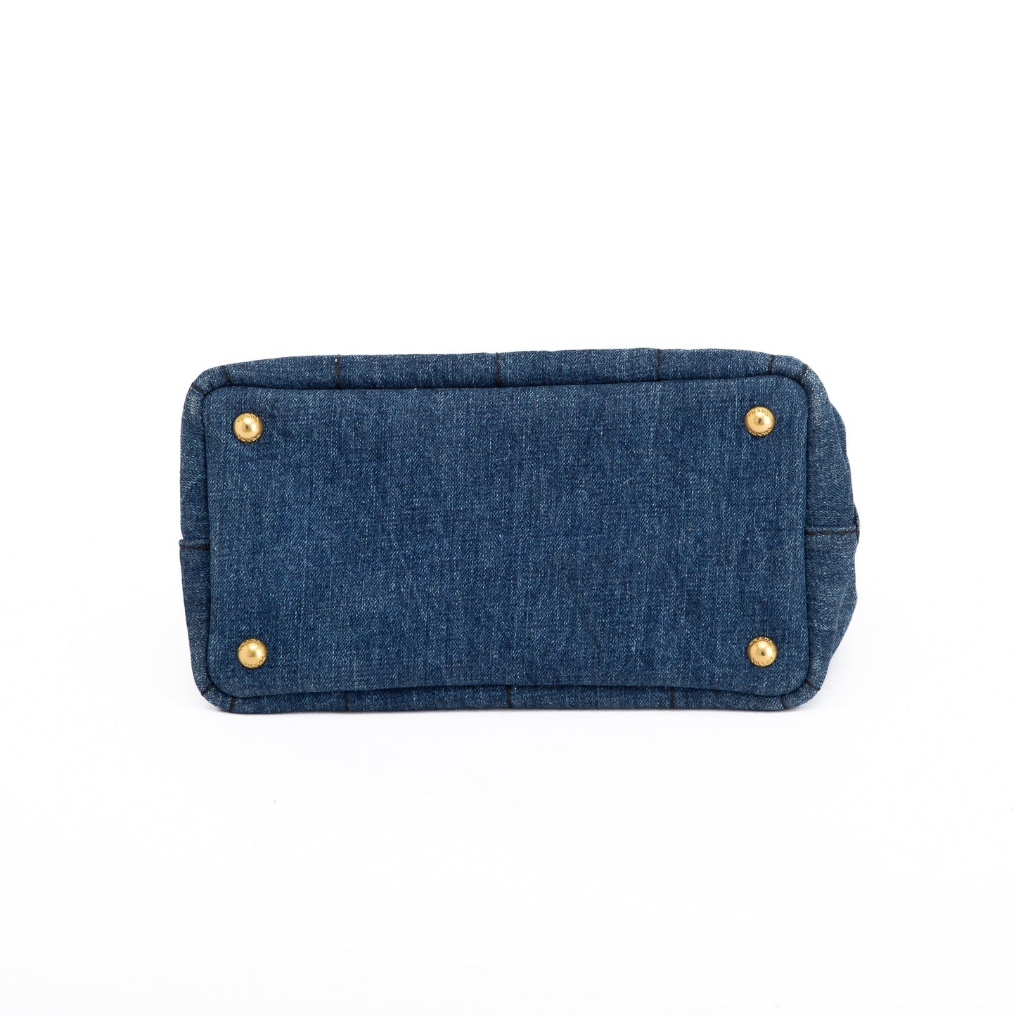 Prada Small Denim Canapa Logo Tote